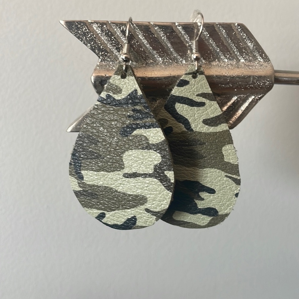 Camouflage Leather Earrings